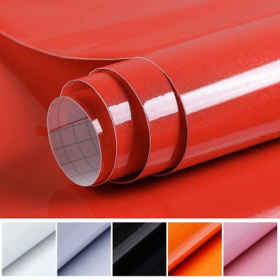 Red Pearl Wallpaper Peel and Stick Removable Waterproof Vinyl Self Adhesive Contact Paper for Bathroom Bedroom Living Room Home Decor Furniture Renovation